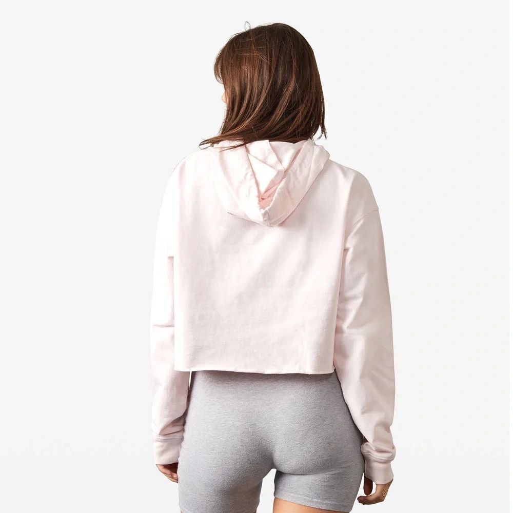 NWT Pura Vida Feelings Cropped Hoodie Light Pink Lightweight Loungewear - Picture 2 of 10